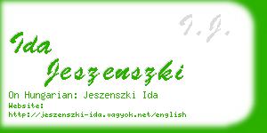 ida jeszenszki business card